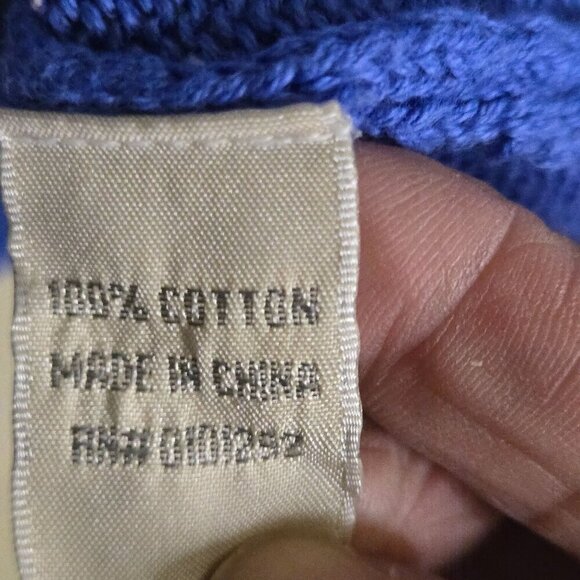 Lulu B Blue 3/4 Sleeve Oversized Scoop Neck Lagonlook Sustainable Sweater Size S - Picture 5 of 5